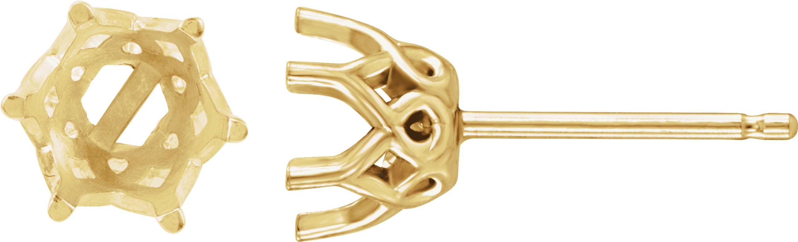 Round 6-Prong Crown Stud Earrings