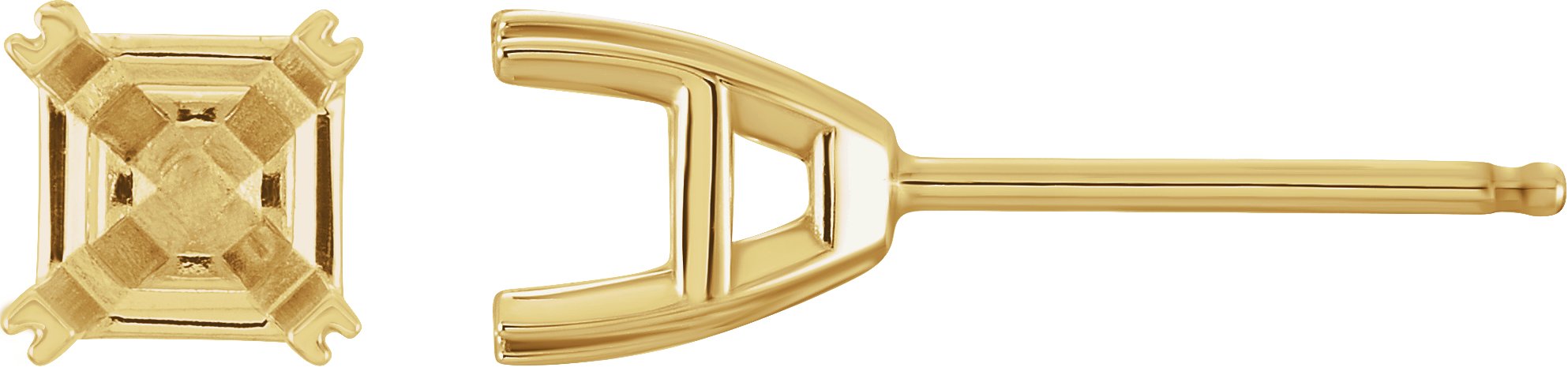 Asscher Split-Prong Stud Earrings