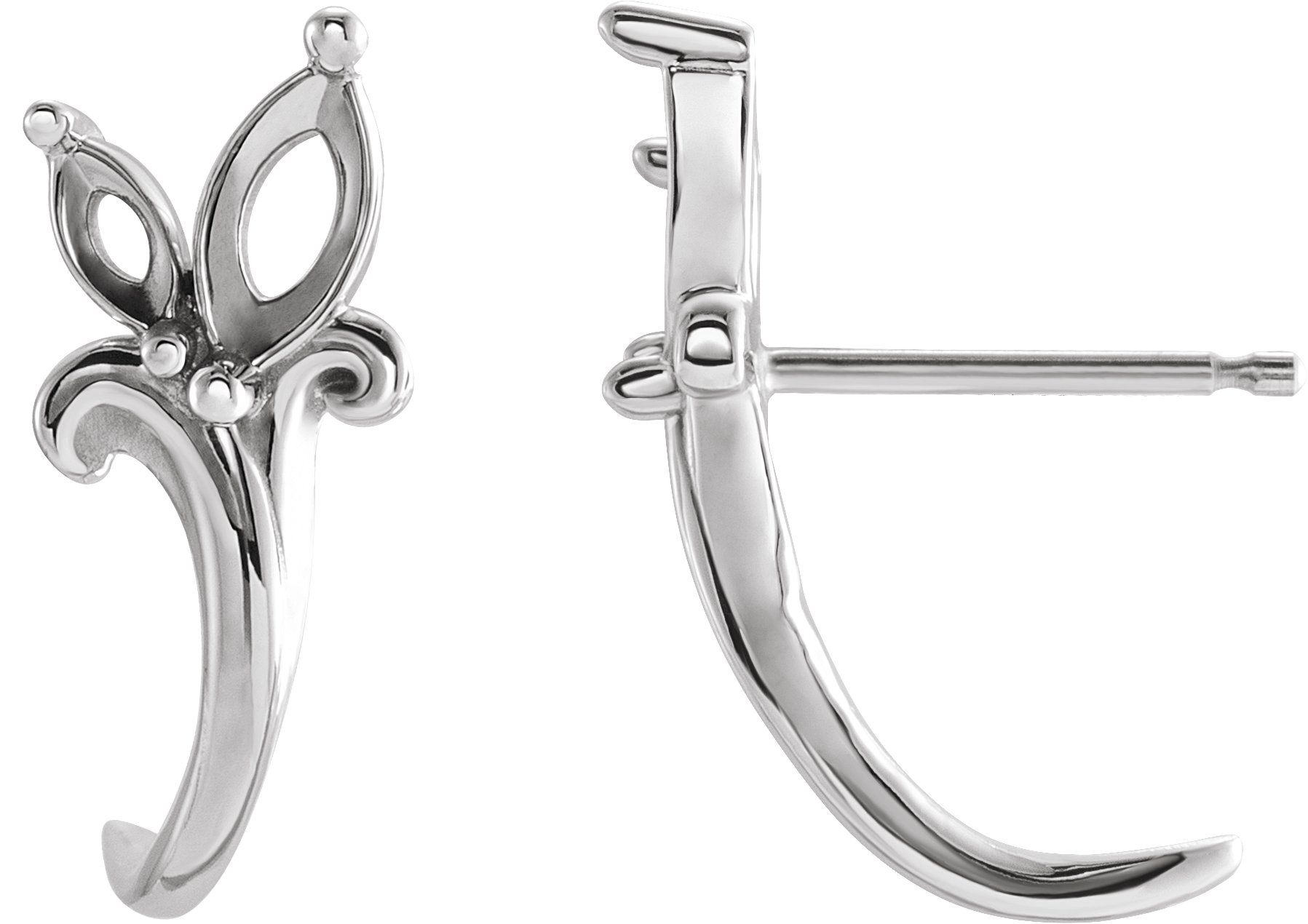Floral J-Hoop Earrings