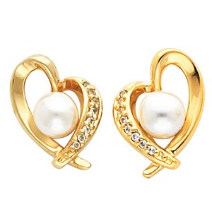 Heart Shape Drop Earring Mounting for Pearl  Center