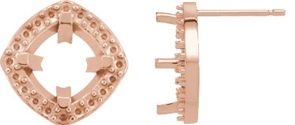 Cushion 4-Prong Halo-Style Earrings