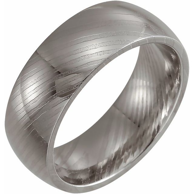 Damascus Steel 8 mm Patterned Band Size 7