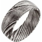 Damascus Steel Patterned Band