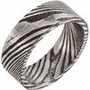 Damascus Steel 8 mm Patterned Flat Band Size 7 Ref 16488874