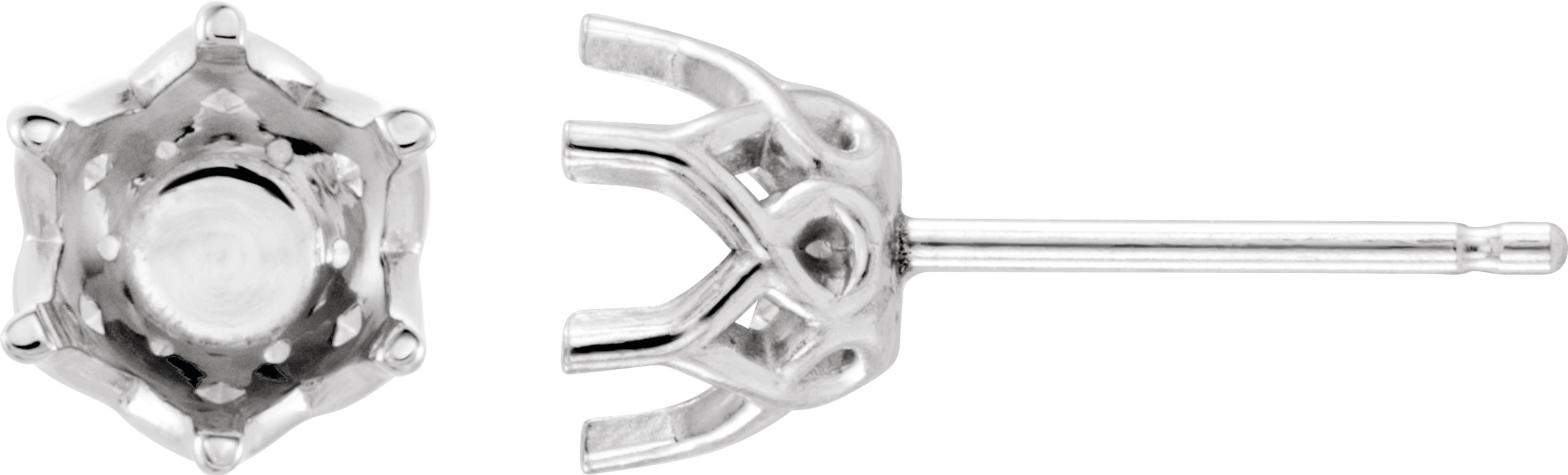 Round 6-Prong Crown Stud Earrings