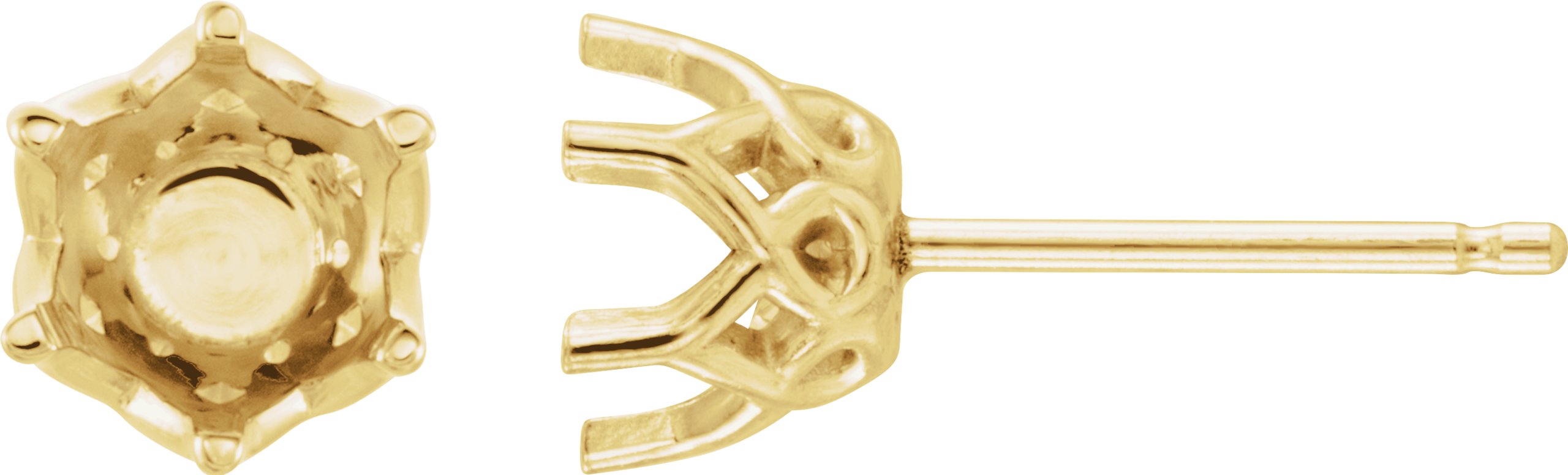Round 6-Prong Crown Stud Earrings