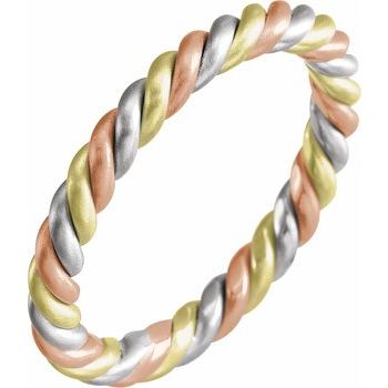 14K Tri Color 2.5 mm Rope Band Size 7 Ref 2538665