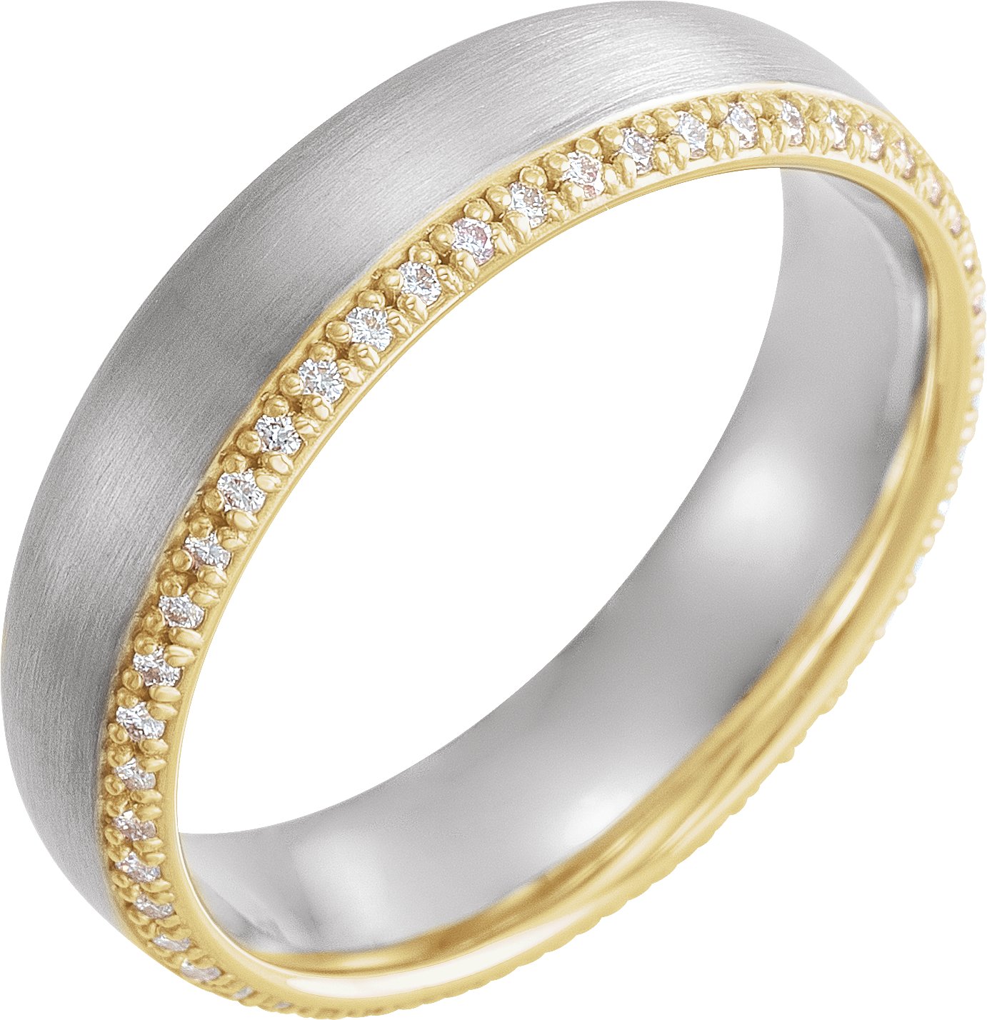 14K White and Yellow 6 mm .25 CTW Diamond Band Size 11 Ref 10167789