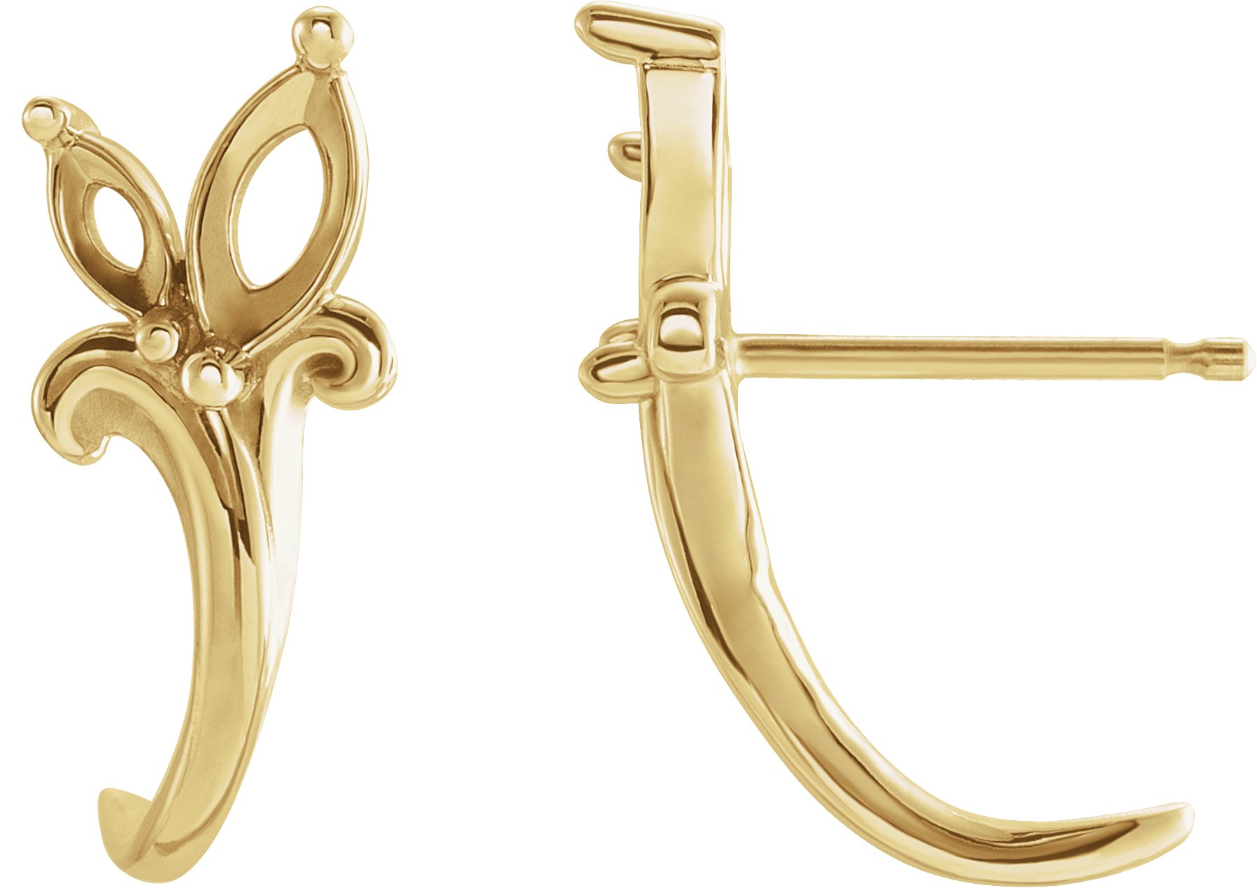 Floral J-Hoop Earrings