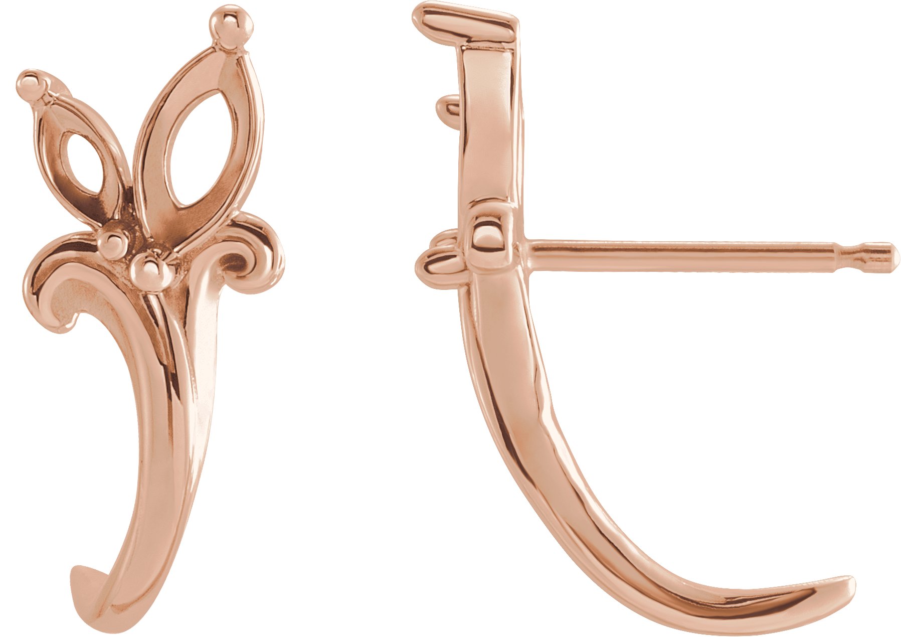 Floral J-Hoop Earrings