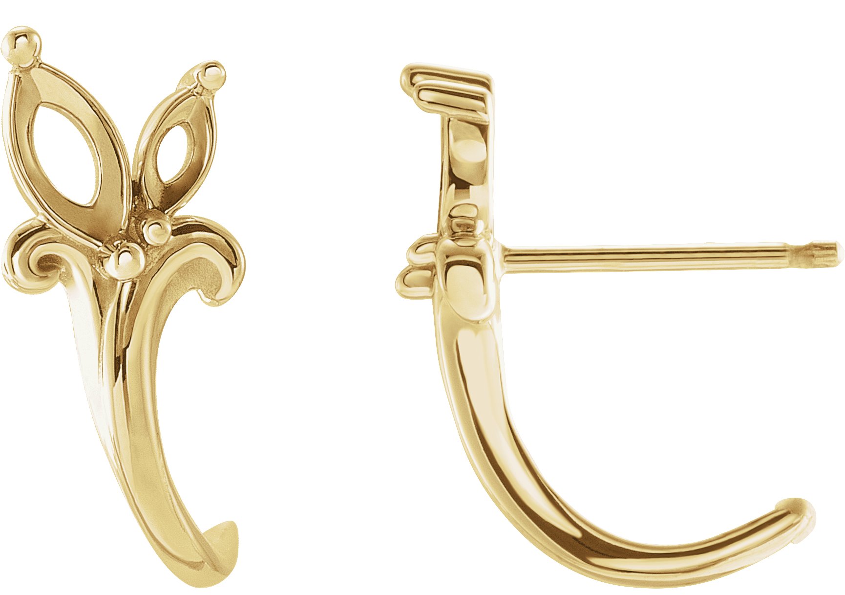 Floral J-Hoop Earrings