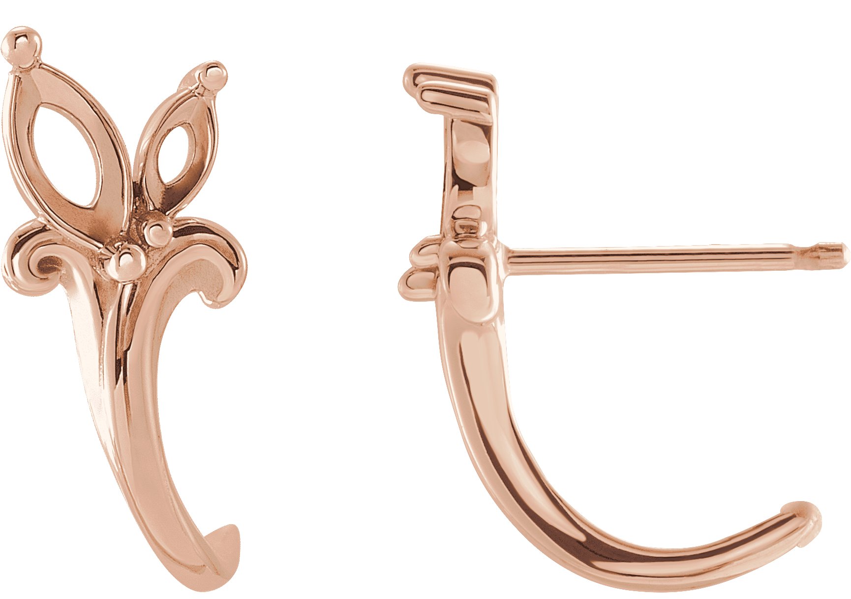 Floral J-Hoop Earrings