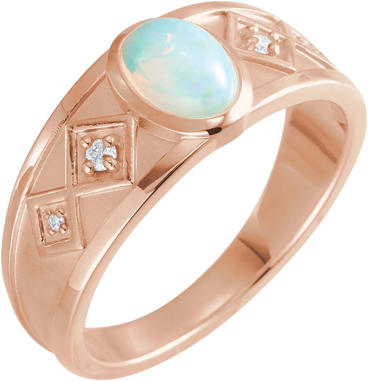 14K Rose Ethiopian Opal and .05 CTW Diamond Ring Ref 16487417