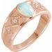 14K Rose Natural White Ethiopian Opal & .05 CTW Natural Diamond Ring