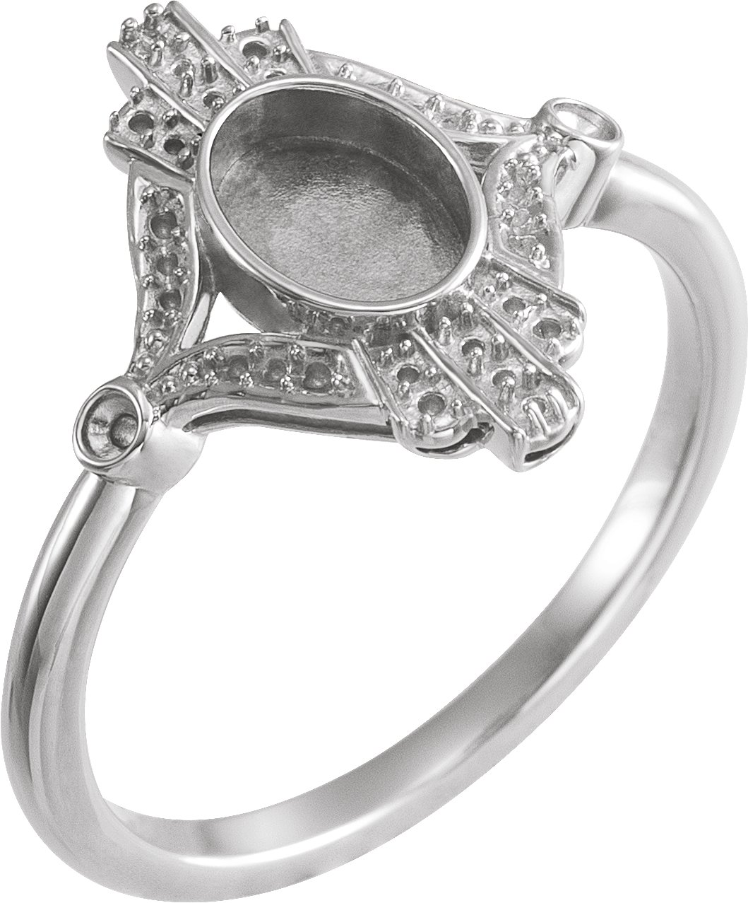 Accented Vintage-Inspired Bezel-Set Cabochon Ring