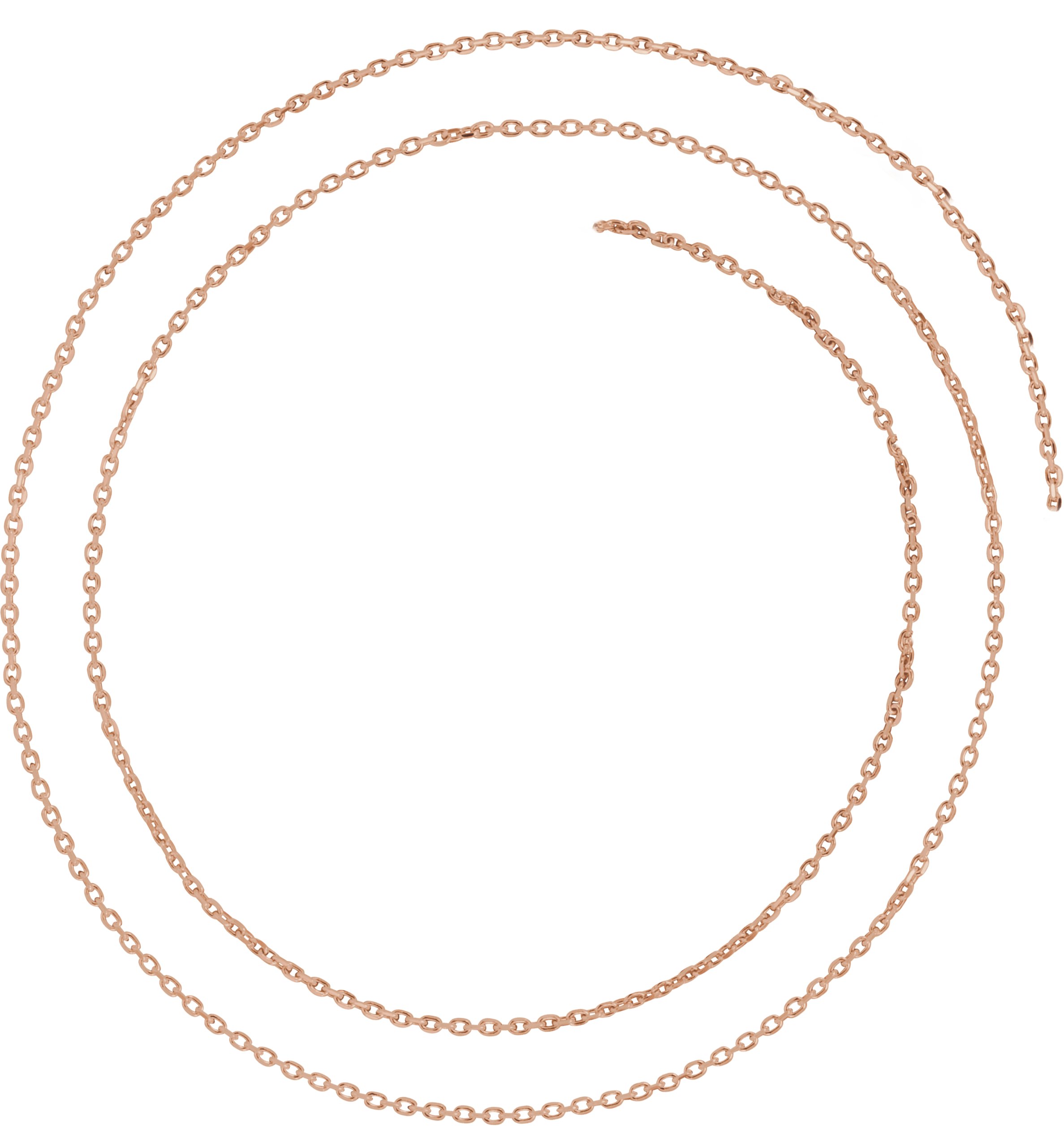 14K Rose 1.4 mm Diamond Cut Cable Chain by the Inch Ref 16078247