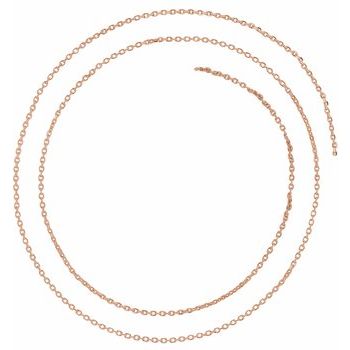 14K Rose 1.4 mm Diamond Cut Cable Chain by the Inch Ref 16078247
