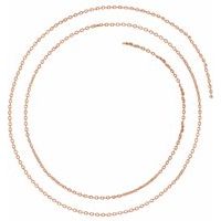 14K Rose 1.4 mm Diamond-Cut Cable Chain by the Inch