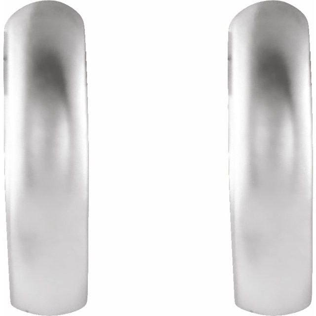 14K White 9.5 mm Hinged Huggie Hoop Earrings
