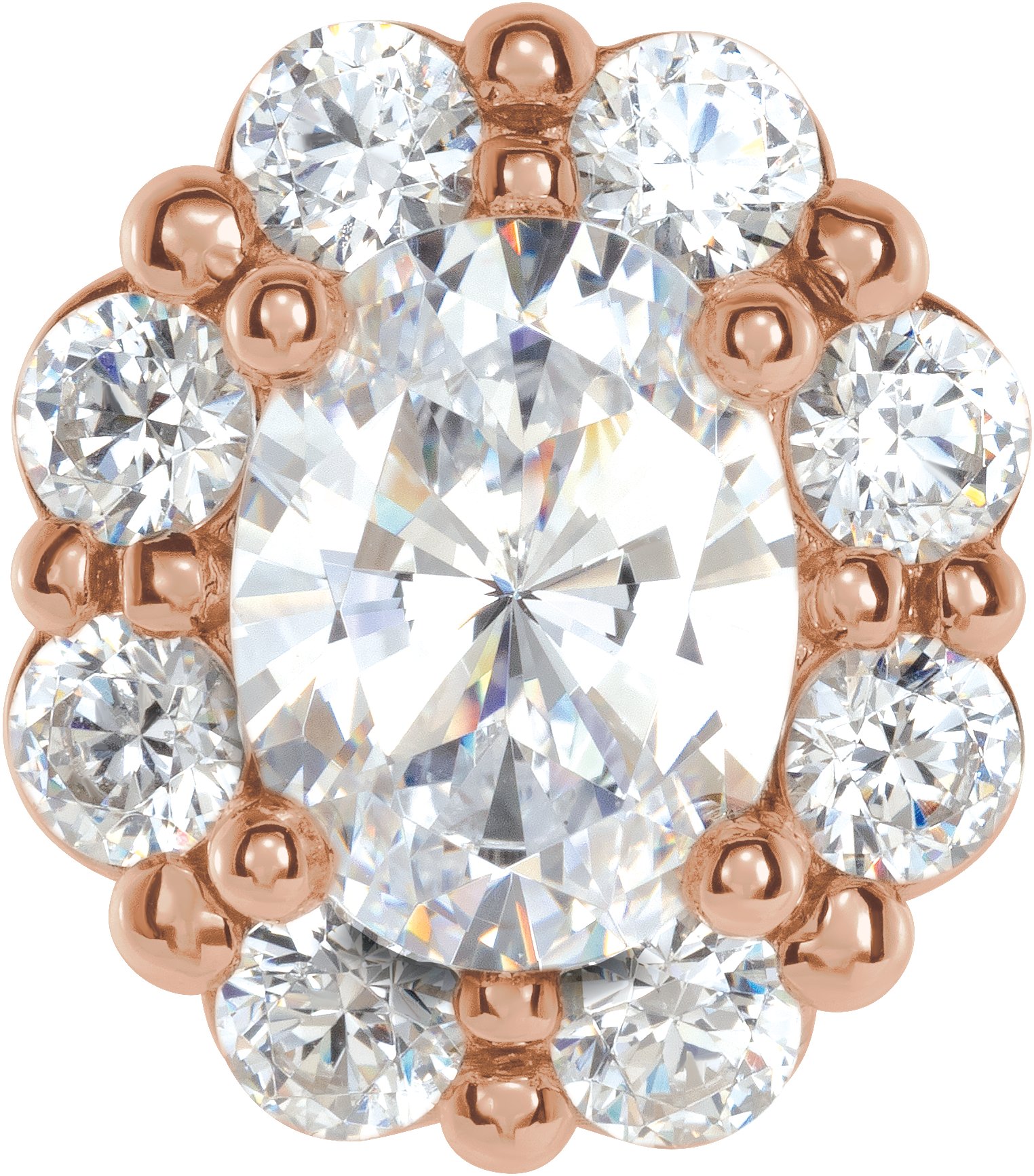 Oval 4-Prong Halo-Style Peg Setting