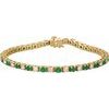14K Yellow Emerald and 2 .33 CTW Diamond Line 7 inch Bracelet Ref. 219941
