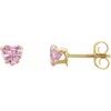 14K Yellow 4x3.5 mm Heart Pink Cubic Zirconia Youth Stud Earrings Ref. 14967621