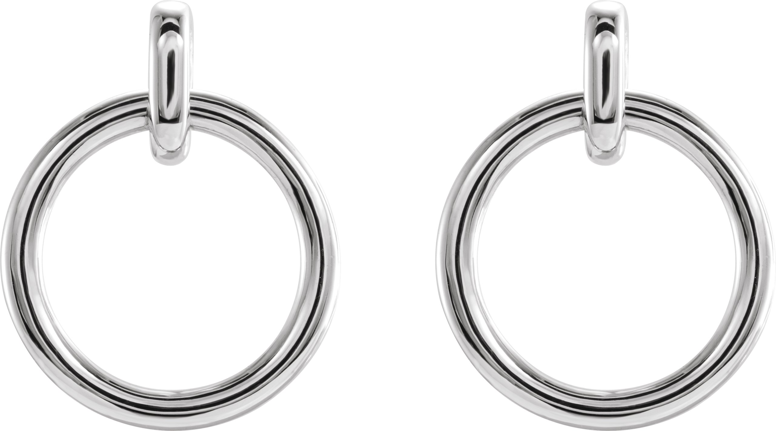 Sterling Silver Circle Dangle Earrings