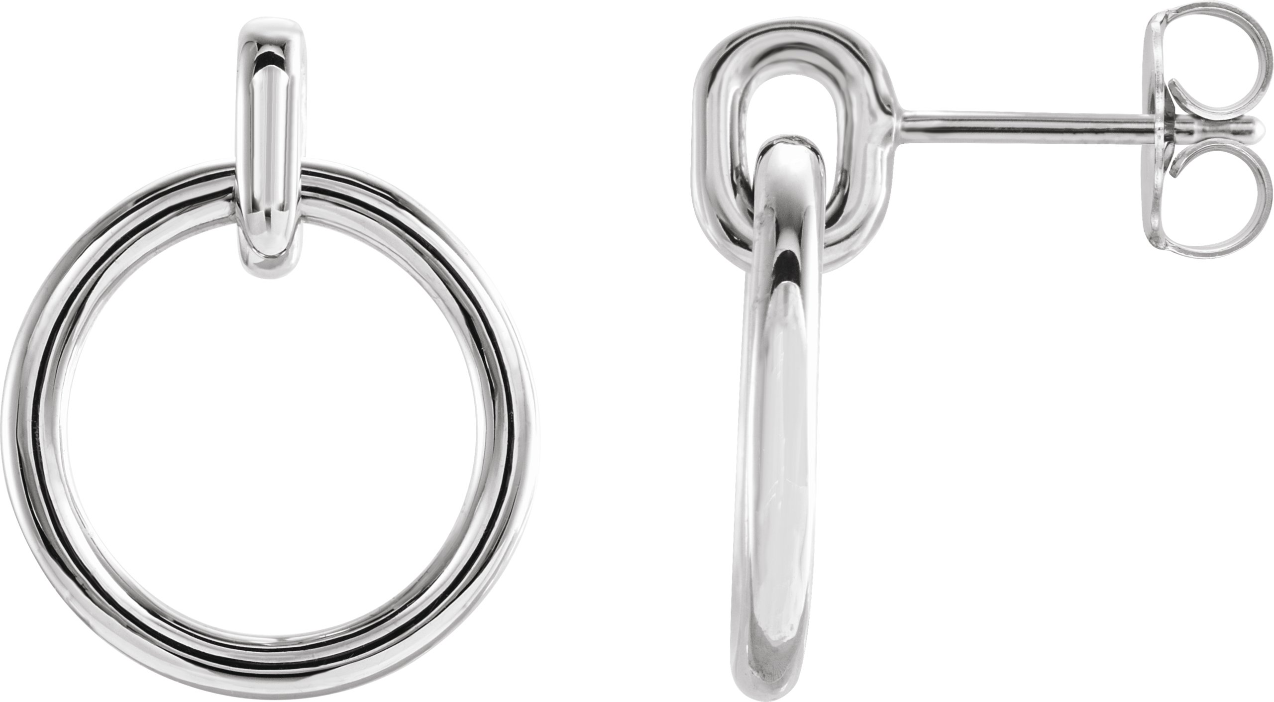 Platinum Circle Dangle Earrings Ref. 16333404