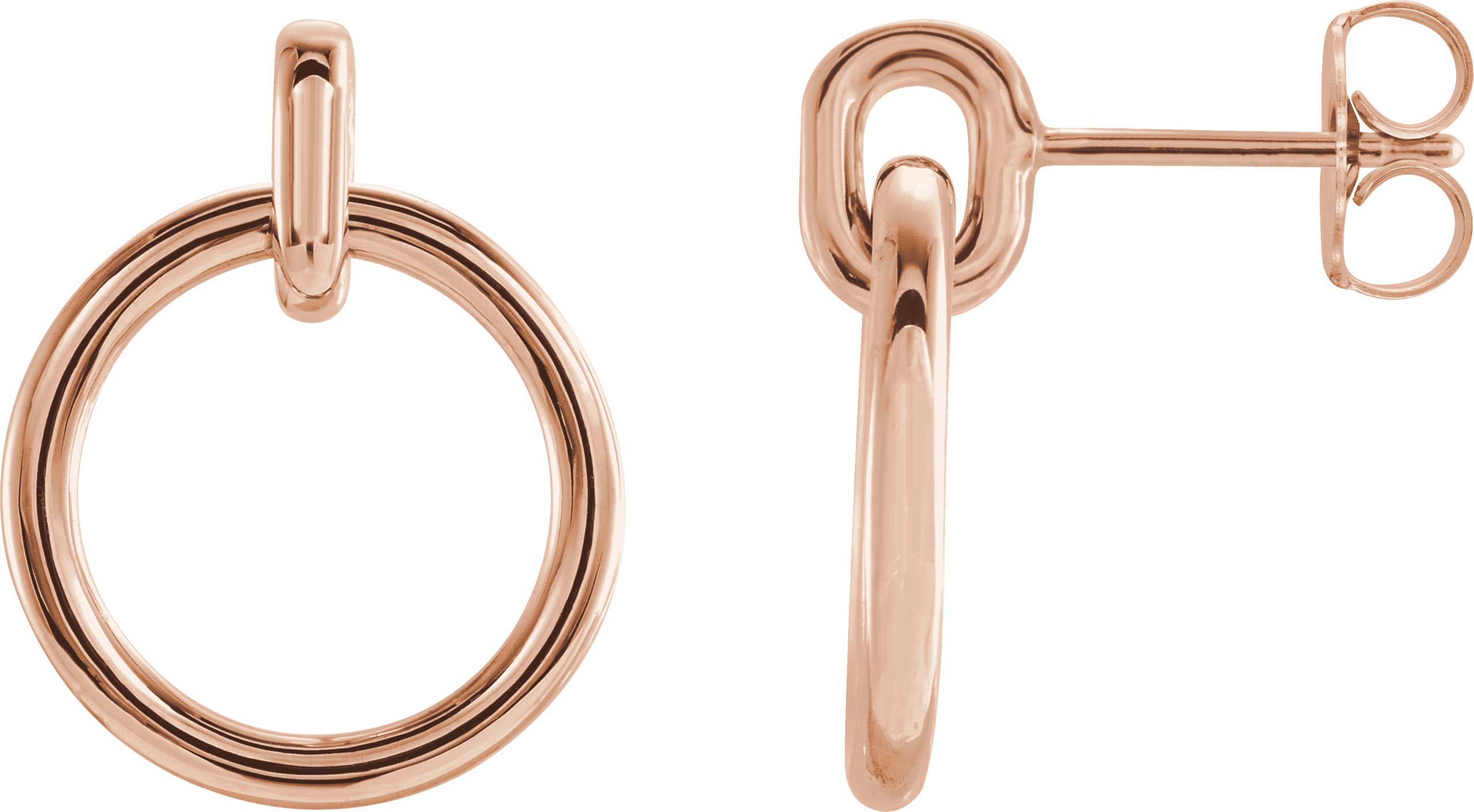 14K Rose Circle Dangle Earrings Ref. 16333401