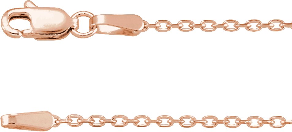 14K Rose 1.4 mm Diamond-Cut Cable 20" Chain