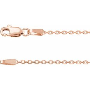 14K Rose 1.4 mm Diamond-Cut Cable 24" Chain