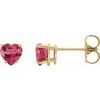 14K Yellow Pink Tourmaline Heart Earrings Ref. 9848003