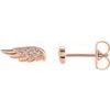14K Rose .03 CTW Diamond Angel Wing Earrings Ref. 15087457