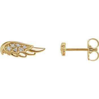 14K Yellow .03 CTW Diamond Angel Wing Earrings Ref. 15087456