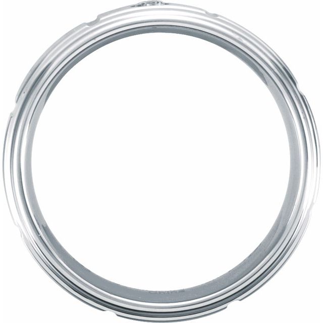 White Tungsten .05 CTW Natural Diamond 8.3 mm Satin Finish Grooved Band Size 11.5
