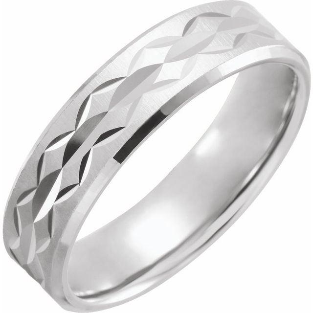 Continuum Sterling Silver 6 mm Design Band with Satin/Polished Finish Size 8