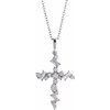 Platinum .375 CTW Diamond Scattered Cross 16 18 inch Necklace Ref. 16368454