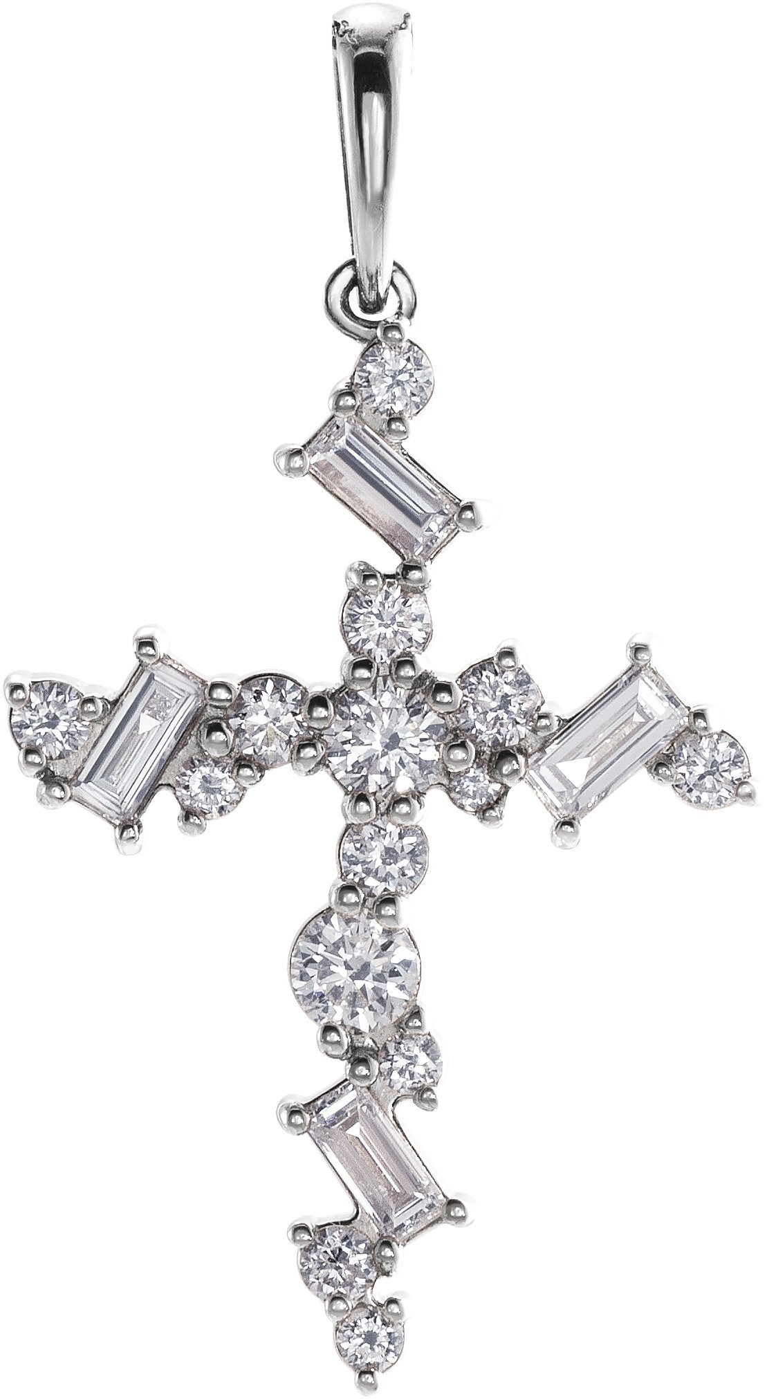 14K White .375 CTW Diamond Scattered Cross Pendant Ref. 16368446