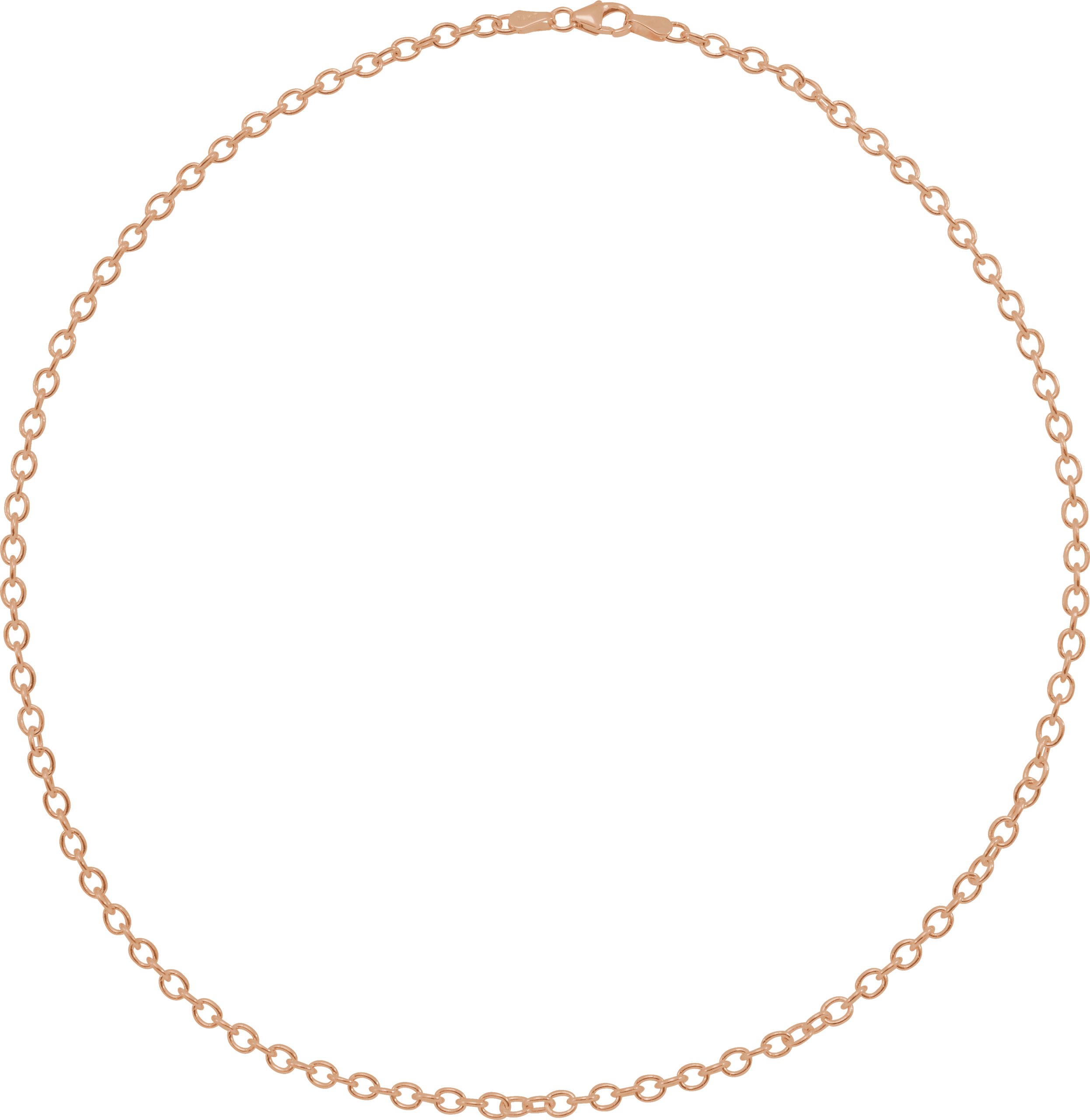 14K Rose 3.25 mm Oval Cable 18 Chain
