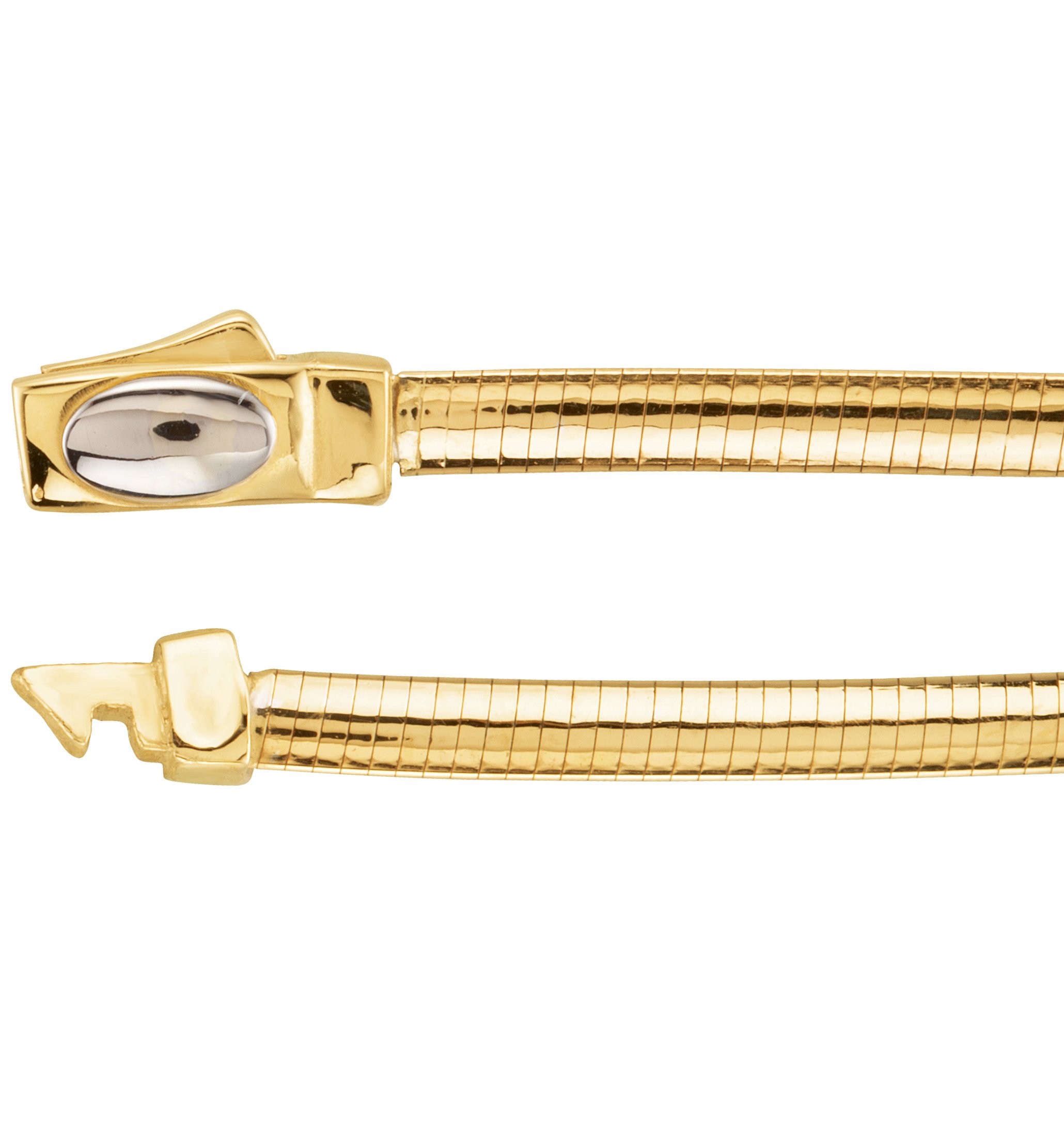 14K Yellow/White 3 mm Two-Tone Reversible Omega 16" Chain
