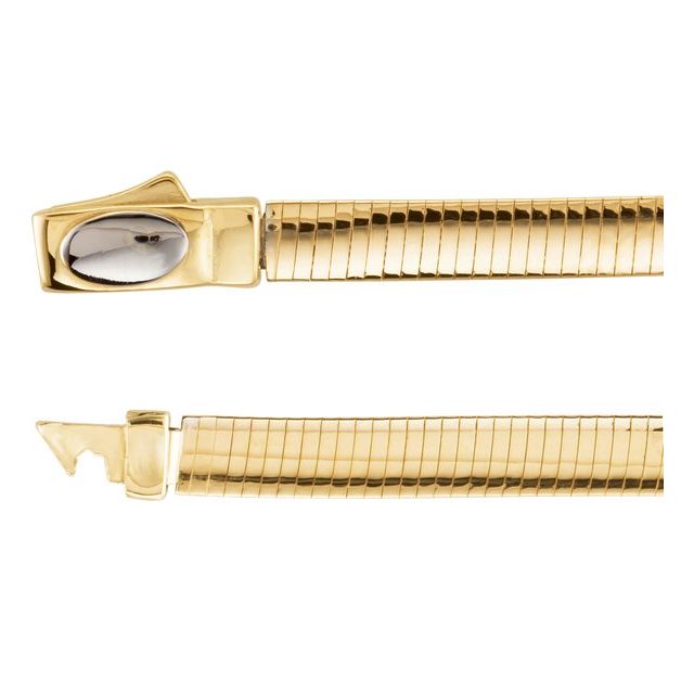 14K Yellow/White 4 mm Two-Tone Reversible Omega 7 Chain 