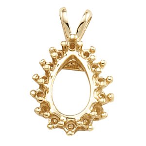 Pear Halo-Style Pendant