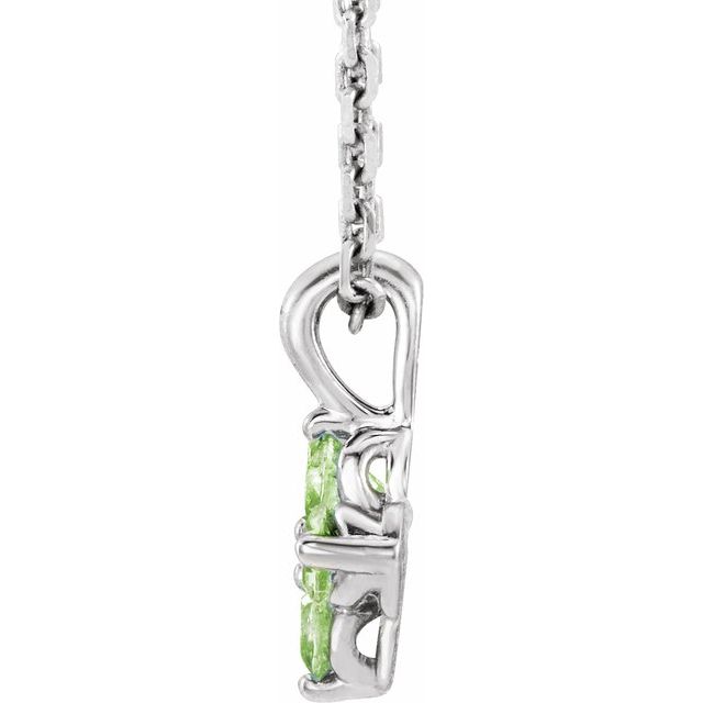 Sterling Silver Imitation Peridot Youth 16-18 Necklace