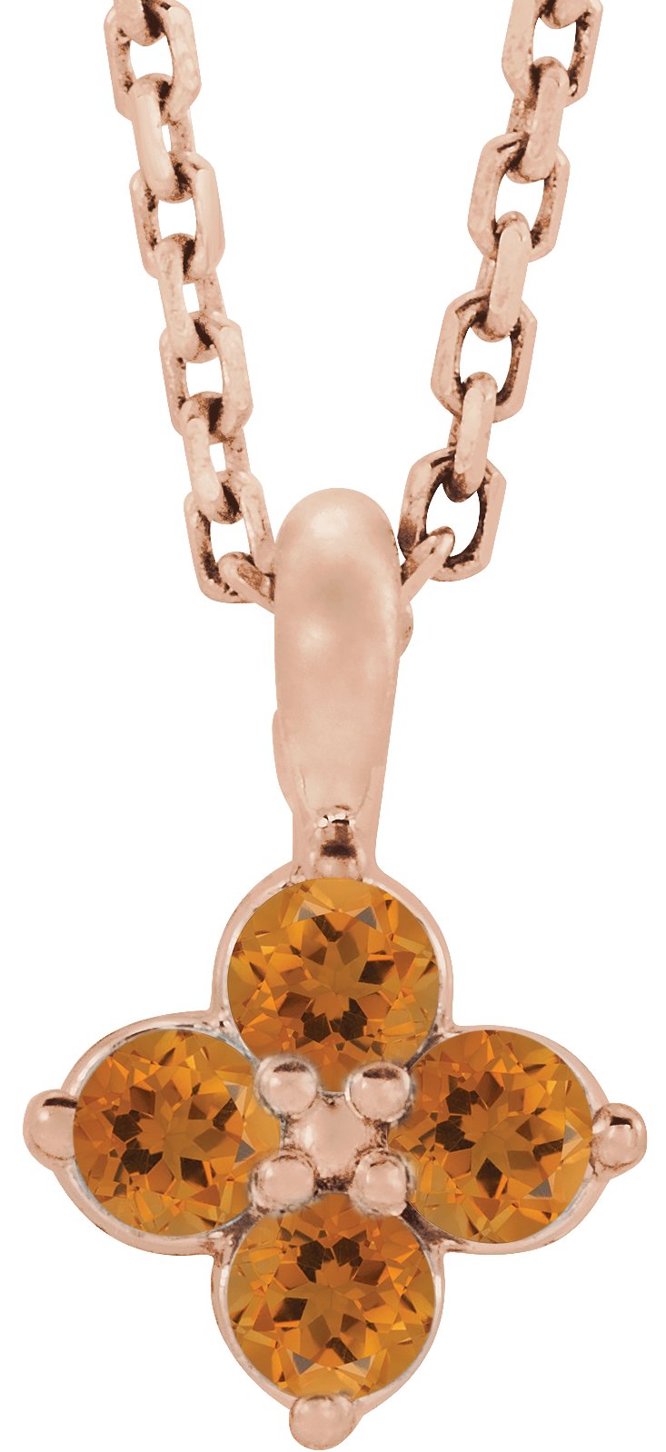 14K Rose Youth Citrine 16 18 inch Necklace Ref. 13373934