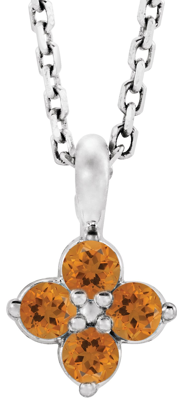 Sterling Silver Youth Citrine 16 18 inch Necklace Ref. 13373950