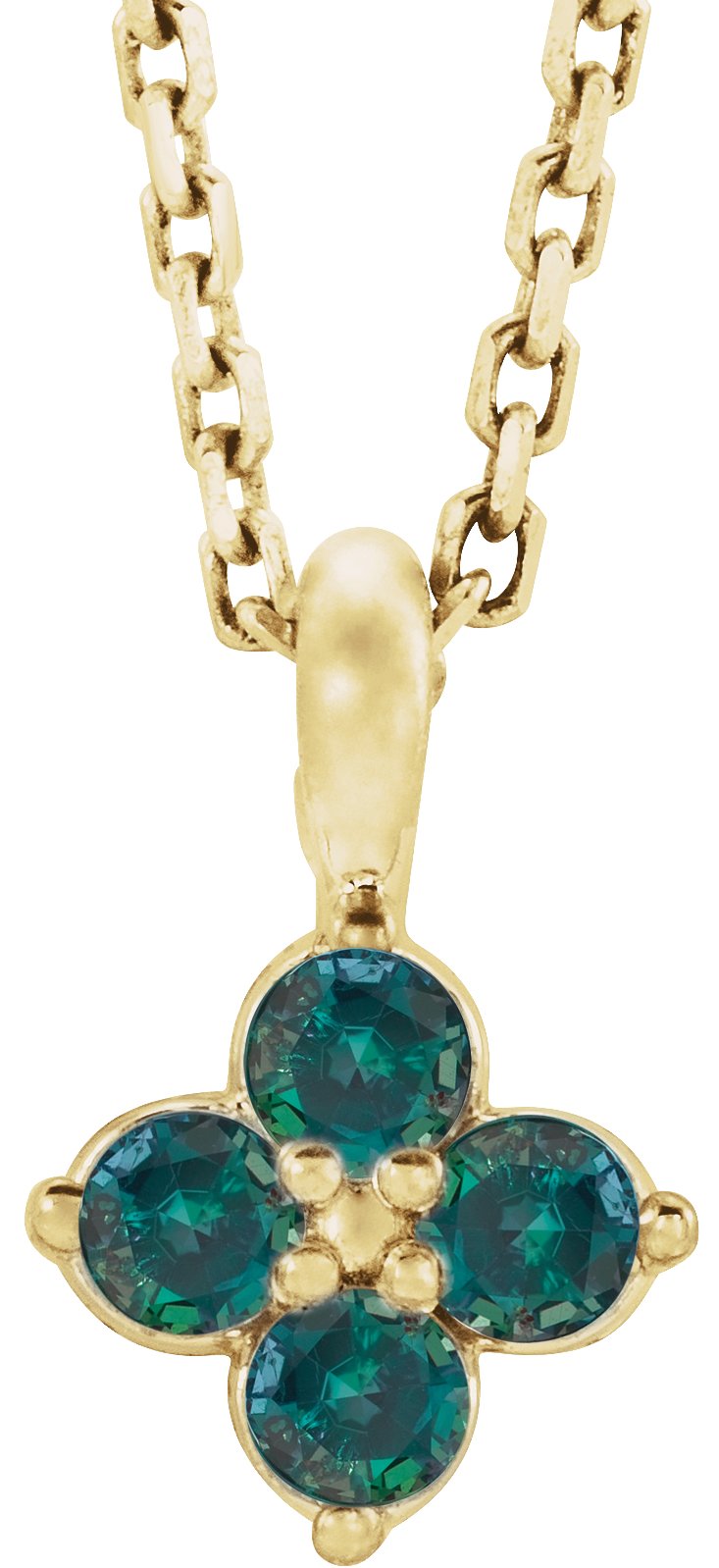 14K Yellow Youth Alexandrite 16 18 inch Necklace Ref. 13373913