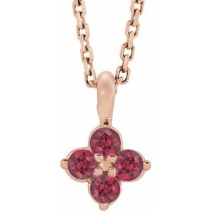 14K Rose Youth Ruby 16-18" Necklace