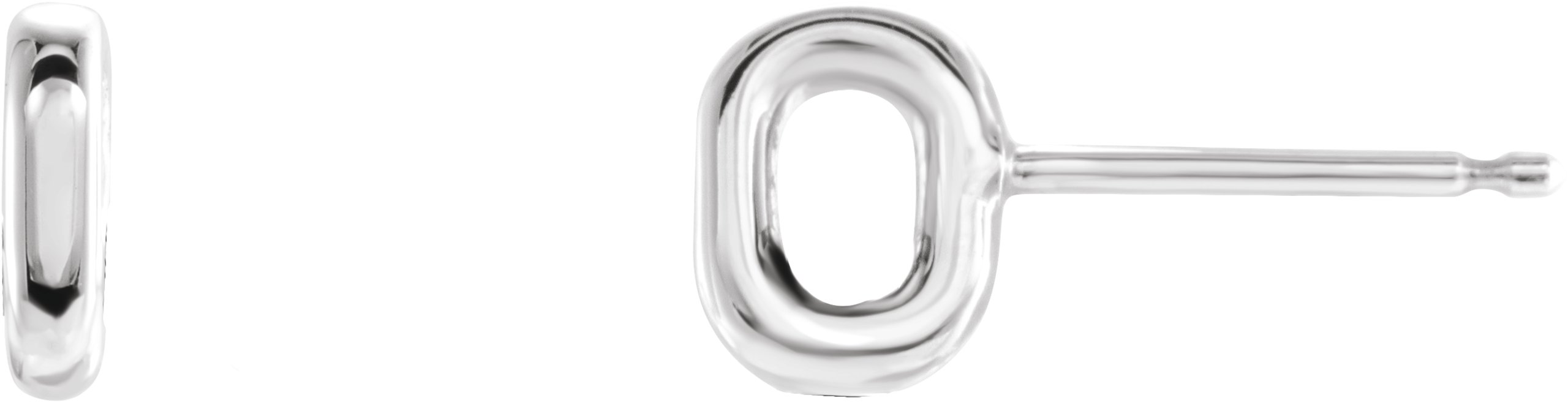 18K White Open Oval Earring