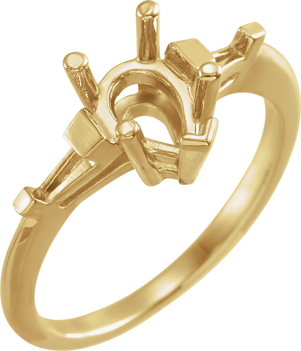 Baguette Accented Engagement Ring or Band