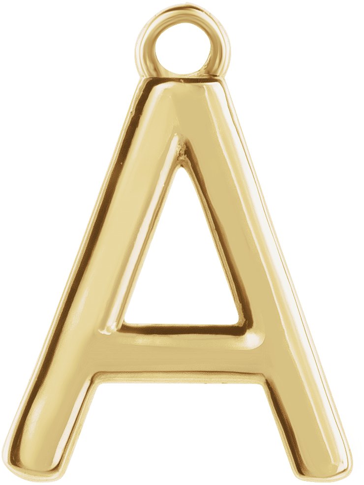 14K Yellow Initial A Dangle